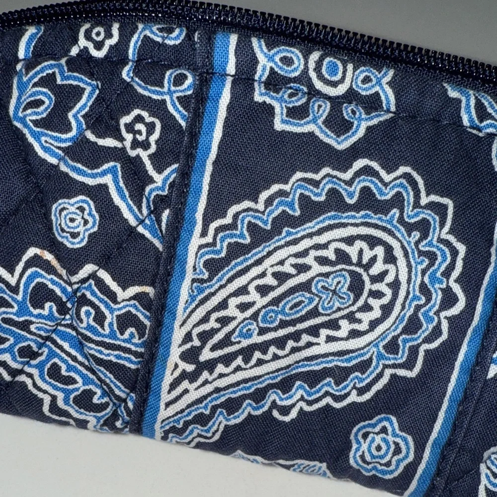 Vera Bradley Navy (2010s) Paisley Quilted Pencil Pouch